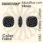 Swarovski Fantasy Cushion Fancy Stone (4483) 12mm - Crystal Effect Unfoiled