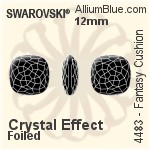 Swarovski Fantasy Cushion Fancy Stone (4483) 14mm - Color With Platinum Foiling