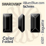施華洛世奇 長方 花式石 (4501) 5x2.5mm - 顏色 無水銀底