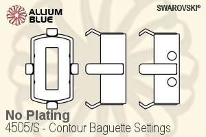 スワロフスキー Contour Baguetteファンシーストーン石座 (4505/S) 8x5mm - メッキなし