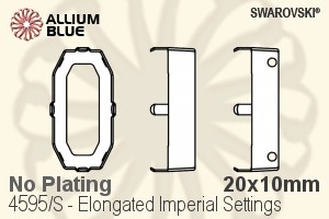 スワロフスキー Elongated Imperialファンシーストーン石座 (4595/S) 20x10mm - メッキなし