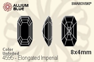 スワロフスキー Elongated Imperial ファンシーストーン (4595) 8x4mm - カラー 裏面にホイル無し