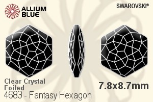 施华洛世奇 Fantasy Hexagon 花式石 (4683) 7.8x8.7mm - 透明白色 白金水银底