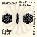 施華洛世奇 Fantasy Hexagon 花式石 (4683) 14x15.8mm - 透明白色 白金水銀底