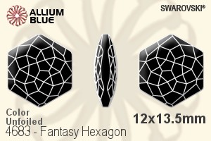 施華洛世奇 Fantasy Hexagon 花式石 (4683) 12x13.5mm - 顏色 無水銀底