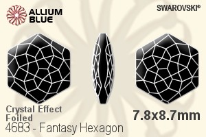 施华洛世奇 Fantasy Hexagon 花式石 (4683) 7.8x8.7mm - 白色（半涂层） 白金水银底