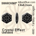 Swarovski Fantasy Hexagon Fancy Stone (4683) 7.8x8.7mm - Color Unfoiled