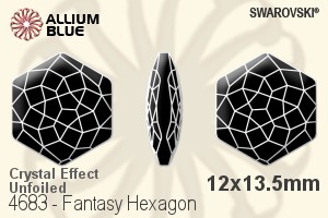 施華洛世奇 Fantasy Hexagon 花式石 (4683) 12x13.5mm - 白色（半塗層） 無水銀底