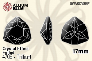 Swarovski Trilliant Fancy Stone (4706) 17mm - Crystal Effect With Platinum Foiling