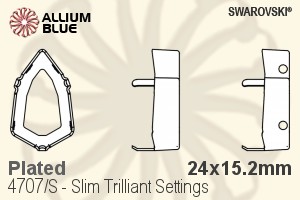 施华洛世奇 Slim Trilliant花式石爪托 (4707/S) 24x15.2mm - 镀面