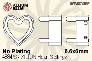 スワロフスキー XILION Heartファンシーストーン石座 (4884/S) 6.6x6mm - メッキなし