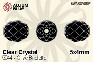 施華洛世奇 Olive Briolette 串珠 (5044) 5x4mm - 透明白色