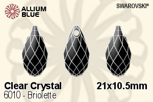 Swarovski Briolette Pendant (6010) 21x10.5mm - Clear Crystal