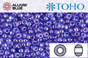 TOHO Round Seed Beads (RR8-361) 8/0 Round Medium - Inside-Color Dk Aqua/Violet-Lined