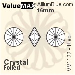 ValueMAX Rivoli (VM1122) 16mm - Clear Crystal With Foiling