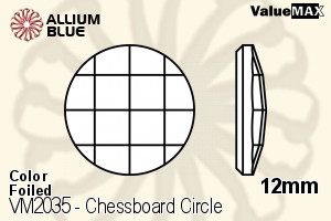 PREMIUM CRYSTAL Chessboard Circle Flat Back 12mm Light Colorado Topaz F