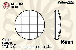 PREMIUM CRYSTAL Chessboard Circle Flat Back 16mm Light Colorado Topaz F