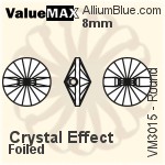 ValueMAX Round Sew-on Stone (VM3015) 18mm - Crystal Effect With Foiling