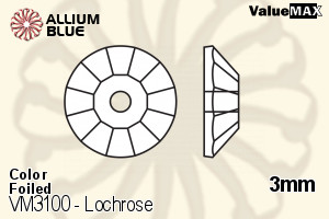 VALUEMAX CRYSTAL Lochrose Sew-on Stone 3mm Blue Zircon F