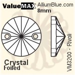 ValueMAX Rivoli Sew-on Stone (VM3200) 8mm - Clear Crystal With Foiling