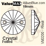 ValueMAX Rivoli Sew-on Stone (VM3200) 10mm - Clear Crystal With Foiling