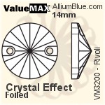 ValueMAX Rivoli Sew-on Stone (VM3200) 14mm - Crystal Effect With Foiling