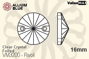 バリューマックス リボリ ソーオンストーン (VM3200) 16mm - クリスタル 裏面フォイル