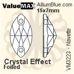 ValueMAX Navette Sew-on Stone (VM3223) 15x7mm - Crystal Effect With Foiling