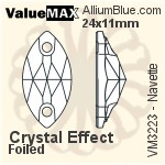 ValueMAX Navette Sew-on Stone (VM3223) 24x11mm - Crystal Effect With Foiling