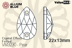 ValueMAX Pear Sew-on Stone (VM3230) 22x13mm - Crystal Effect With Foiling