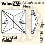 ValueMAX Square Sew-on Stone (VM3240) 16mm - Crystal Effect With Foiling