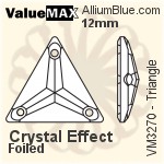 ValueMAX Triangle Sew-on Stone (VM3270) 22mm - Clear Crystal With Foiling