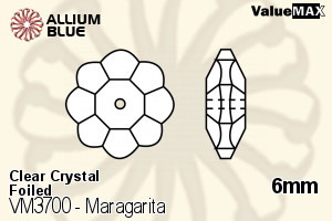 バリューマックス Maragarita ソーオンストーン (VM3700) 6mm - クリスタル 裏面フォイル