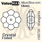 ValueMAX Maragarita Sew-on Stone (VM3700) 14mm - Clear Crystal With Foiling