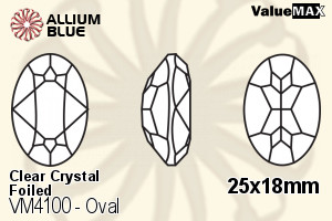 ValueMAX Oval Fancy Stone (VM4100) 25x18mm - Clear Crystal With Foiling