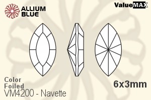 VALUEMAX CRYSTAL Navette Fancy Stone 6x3mm Light Siam F