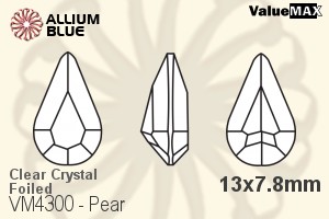 ValueMAX Pear Fancy Stone (VM4300) 13x7.8mm - Clear Crystal With Foiling
