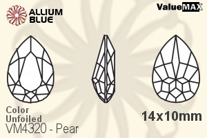 VALUEMAX CRYSTAL Pear Fancy Stone 14x10mm Jet