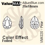 ValueMAX Pear Fancy Stone (VM4320) 25x18mm - Color Effect With Foiling