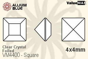 ValueMAX Square Fancy Stone (VM4400) 4x4mm - Clear Crystal With Foiling