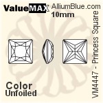 ValueMAX Princess Square Fancy Stone (VM4447) 10mm - Color With Foiling