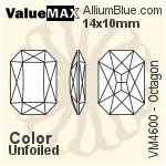 ValueMAX Octagon Fancy Stone (VM4600) 18x13mm - Clear Crystal With Foiling