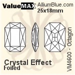 ValueMAX Octagon Fancy Stone (VM4600) 25x18mm - Crystal Effect With Foiling