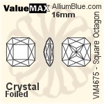 ValueMAX Square Octagon Fancy Stone (VM4675) 18mm - Clear Crystal With Foiling