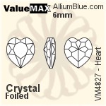 ValueMAX Heart Fancy Stone (VM4827) 6mm - Clear Crystal With Foiling