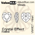 ValueMAX Heart Fancy Stone (VM4827) 12mm - Crystal Effect With Foiling