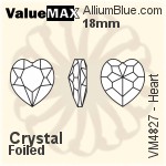 ValueMAX Heart Fancy Stone (VM4827) 18mm - Clear Crystal With Foiling