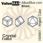 ValueMAX Angled Cube Fancy Stone (VM4841) 8mm - Color With Foiling