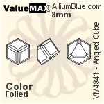 ValueMAX Angled Cube Fancy Stone (VM4841) 8mm - Crystal Effect With Foiling