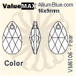 ValueMAX Pear (VM6106) 22x13mm - Crystal Effect